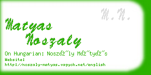 matyas noszaly business card